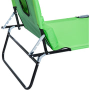 Folding Sun Lounger With Face Hole Outsunny