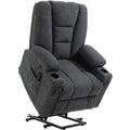 Elderly Riser & Recliner Chair, Fabric, Remote, Grey Homcom