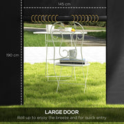 Outsunny Gazebo Side Panels, 2 Pack Sides Replacement, for 3x3(m) or 3x6m Pop Up Gazebo, with Windows and Doors, Black Outsunny