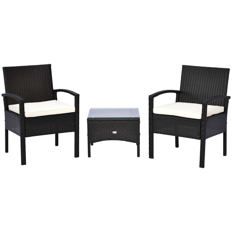 2 Seater Rattan Sofa Set with Table