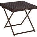 Outsunny Black Rattan Folding Table Outsunny