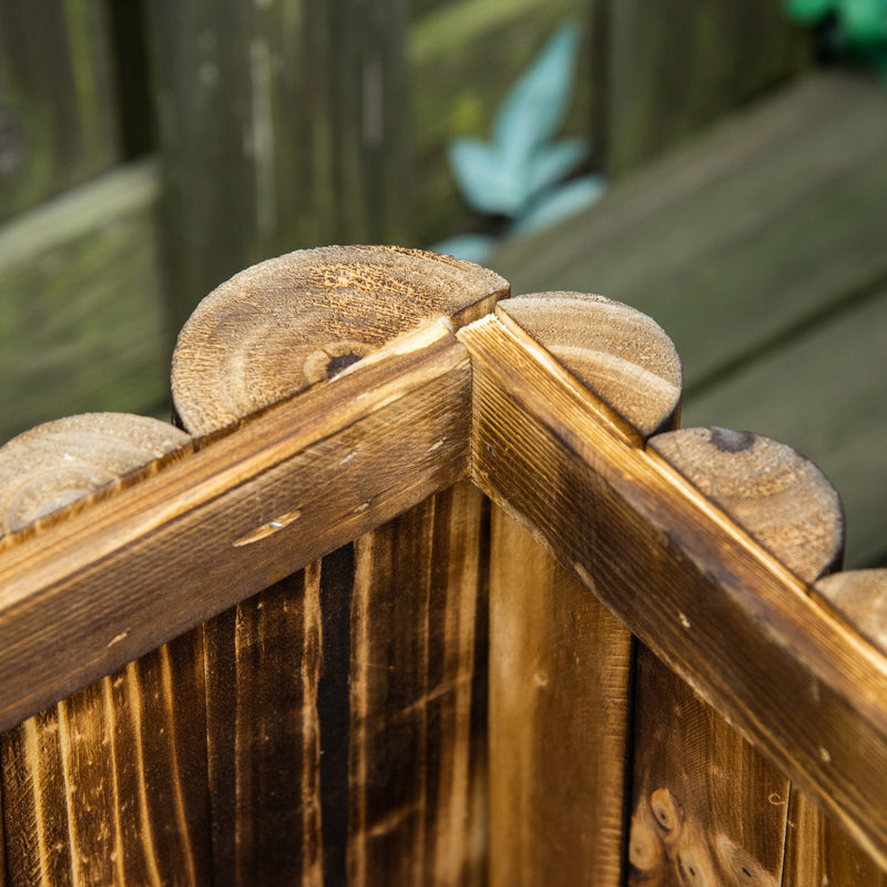 Raised Wooden Flower Beds, 78x35x30 cm