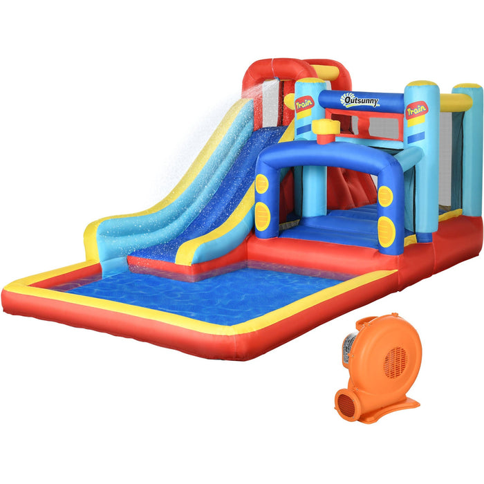 4 in 1 Bouncy Castle w/ Slide, Multicoloured