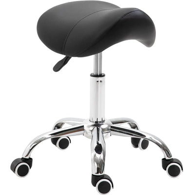 Adjustable Cosmetic Stool, 360° Rotate, Faux Leather Homcom