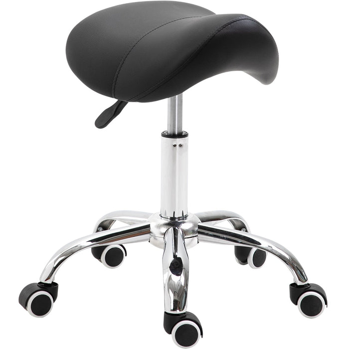 Adjustable Cosmetic Stool, 360° Rotate, Faux Leather