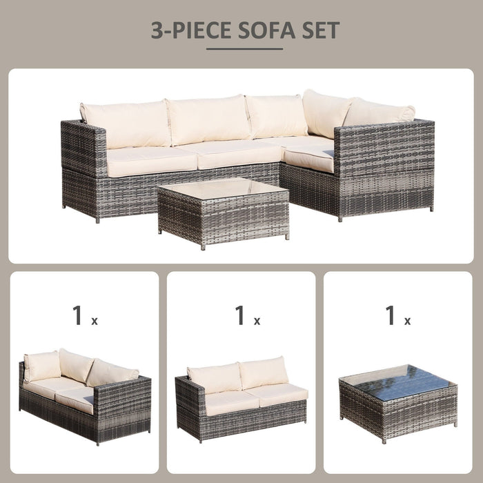 4 Seater Rattan Corner Sofa with Coffee Table