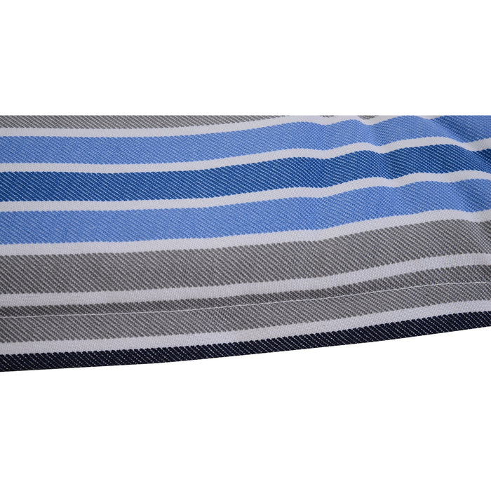 2pc Blue Striped Bench Swing Cushion Set, 120x50cm