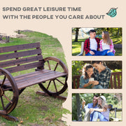 Wagon Wheel Garden Bench Outsunny