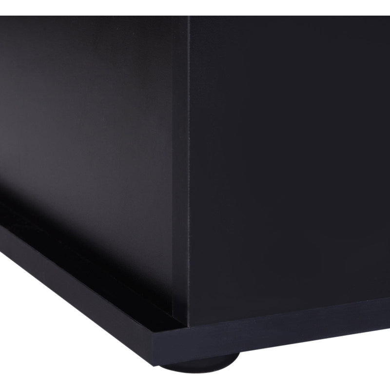 Black Wooden Storage Box Ottoman With Lid