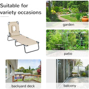 Folding Sun Lounger With Face Hole Outsunny