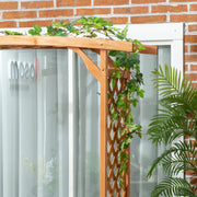 Outsunny Patio Garden Bench, Natural Wooden Garden Arbour with Seat for Vines/Climbing Plants, Natural Outsunny