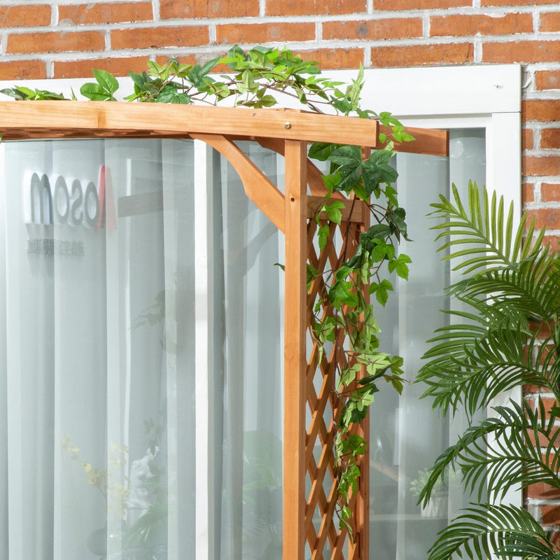 Outsunny Patio Garden Bench, Natural Wooden Garden Arbour with Seat for Vines/Climbing Plants, Natural Outsunny