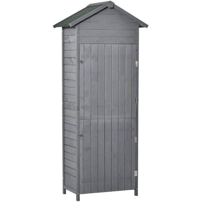 Small Wooden Tool Shed - Grey