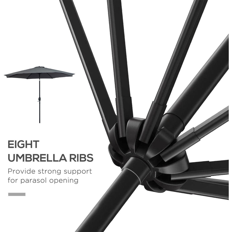 3m Tilting Garden Parasol with Crank Handle Outsunny