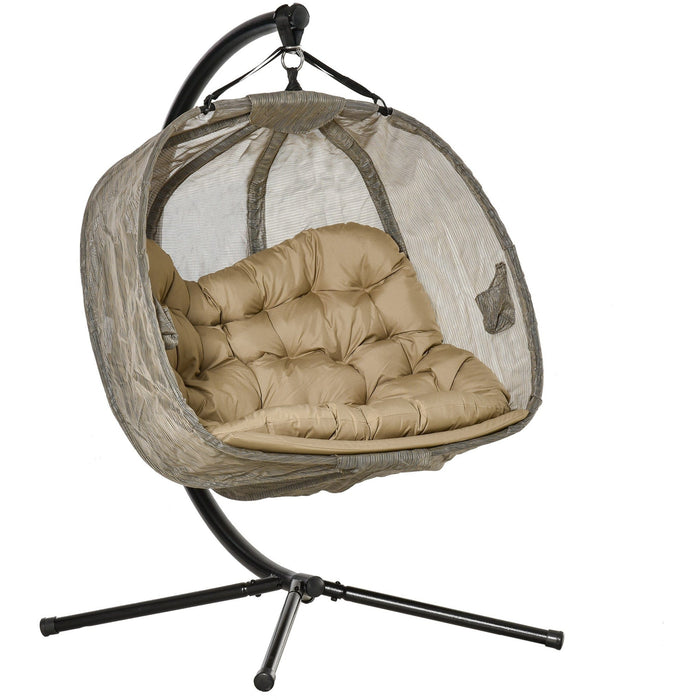 Double Egg Swing Chair With Stand, Pure Relaxation