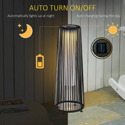 PE Rattan Solar Lanterns, Woven Wicker, Auto On/Off Outsunny