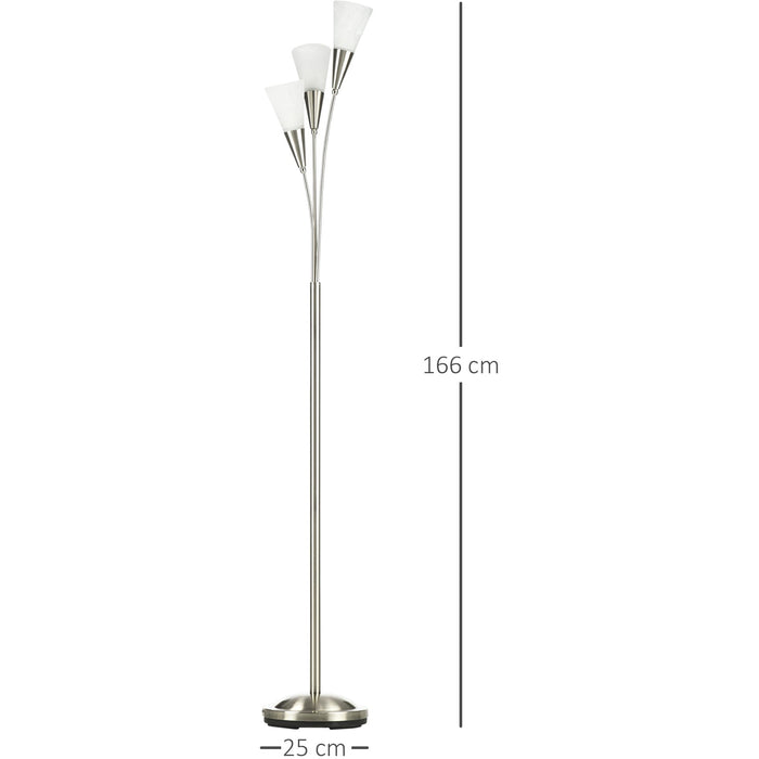 Silver 3-Light Upright Floor Lamp