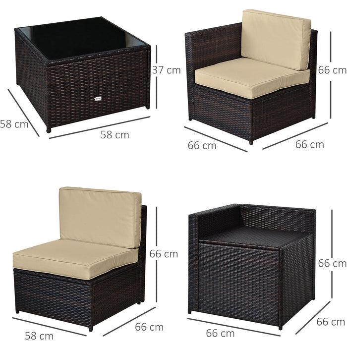 6 Seater Rattan Garden Sofa Set