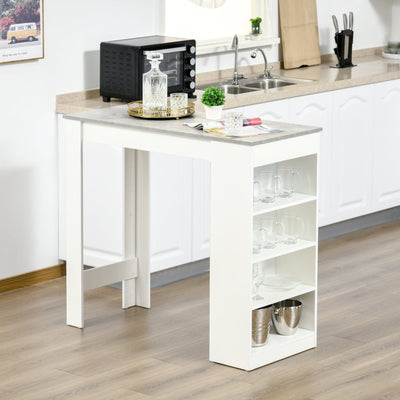 Small Kitchen Table With Shelves Homcom