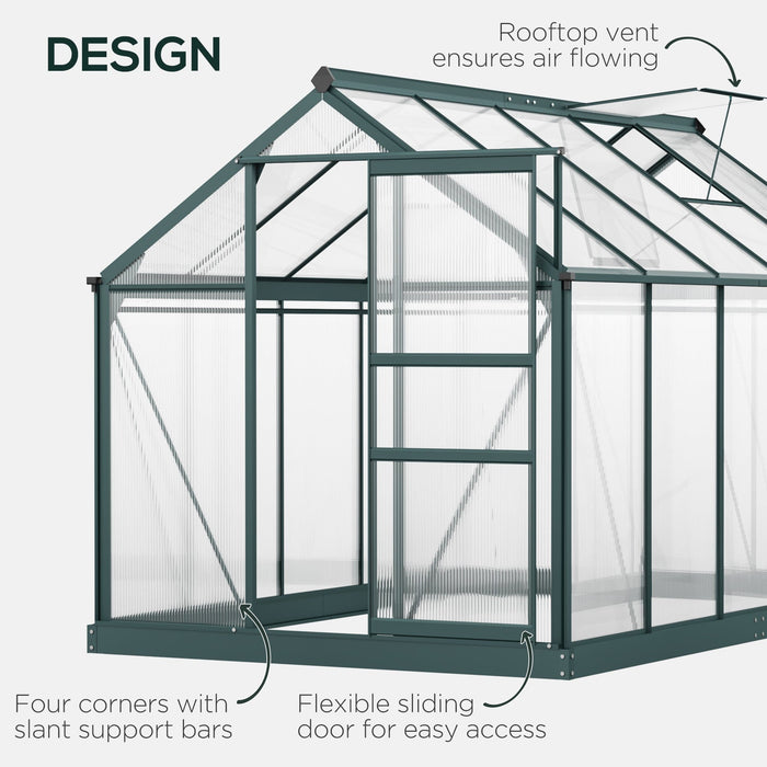 Large Walk In Greenhouse, Aluminium Frame, Sliding Door