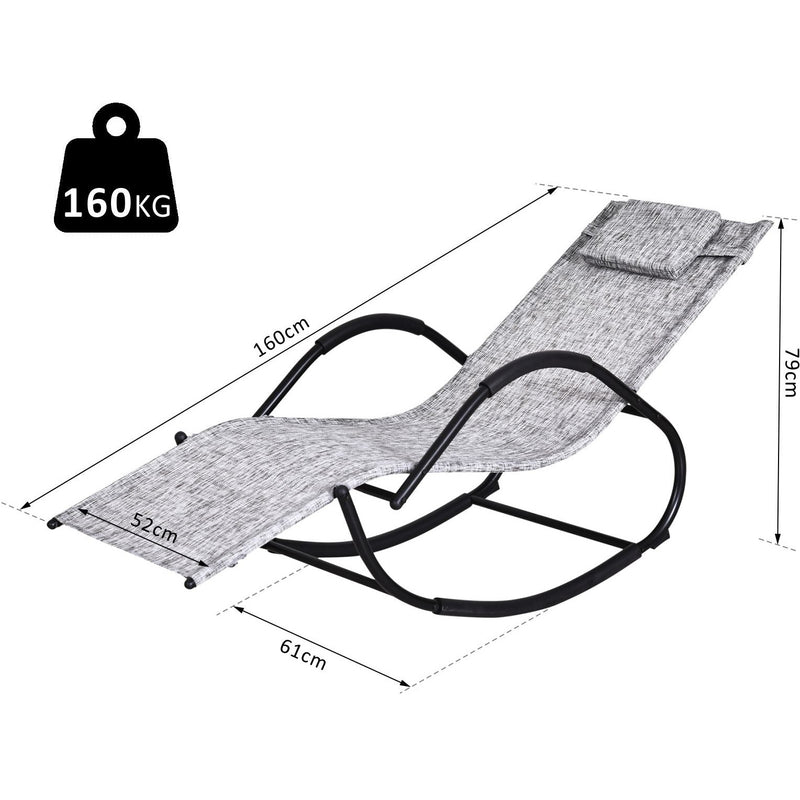 Zero Gravity Metal Sun Lounger With Pillow