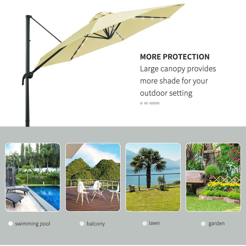 3m Roma Offset Cantilever Patio Parasol, 360° Rotation