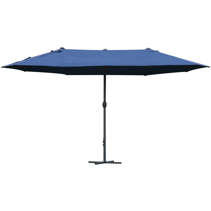 4.6m Double Sided Parasol With Crank Handle, Cross Base