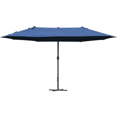 4.6m Double Sided Parasol With Crank Handle, Cross Base Outsunny