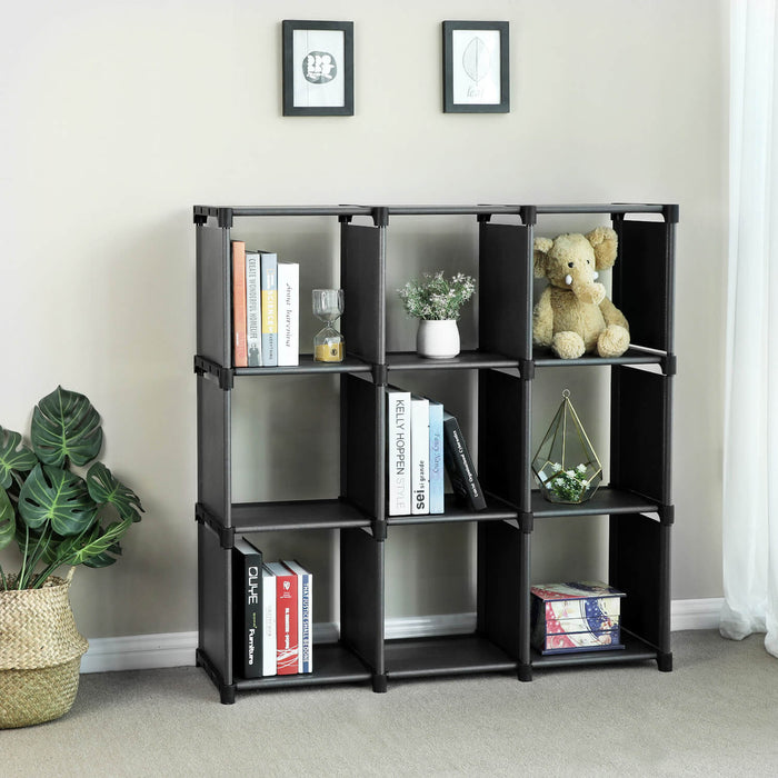 9-Cube Display Bookshelf, Black