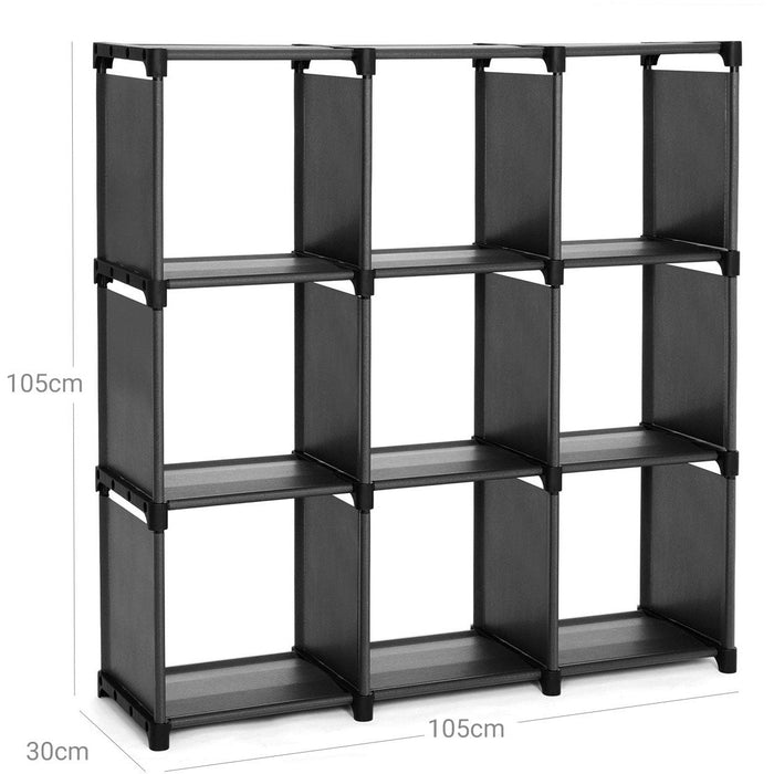 9-Cube Display Bookshelf, Black