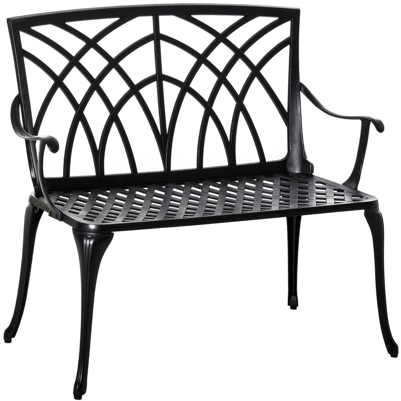 Stylish 2 Seater Metal Garden Bench