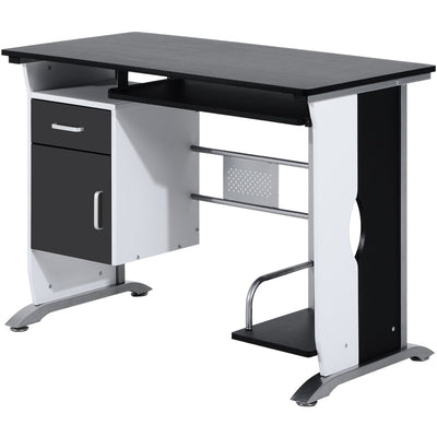 Computer Desk with Keyboard Tray & Drawers, Black Homcom
