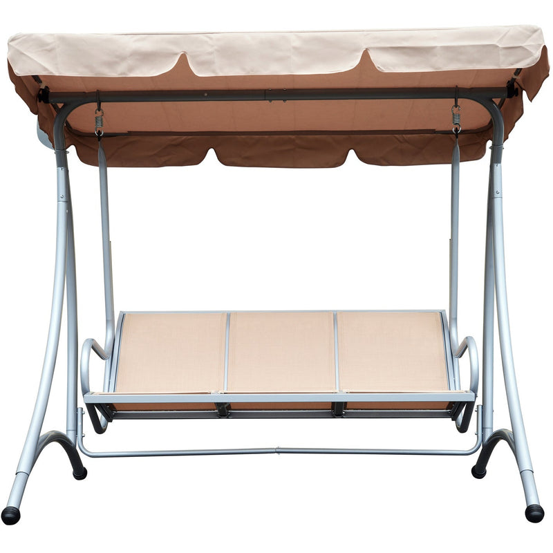 Deluxe 3 Seater Garden Swing Chair with Adjustable Canopy Outsunny