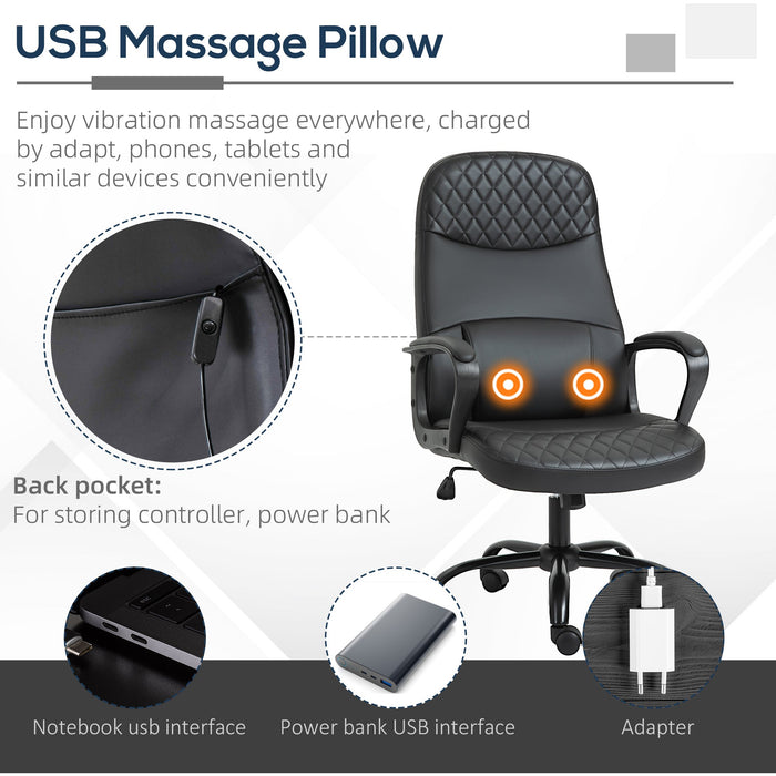Vibrating Massage Executive Office Chair Black