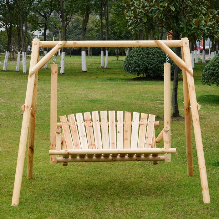 2 Seater Wooden Garden Swing Chair