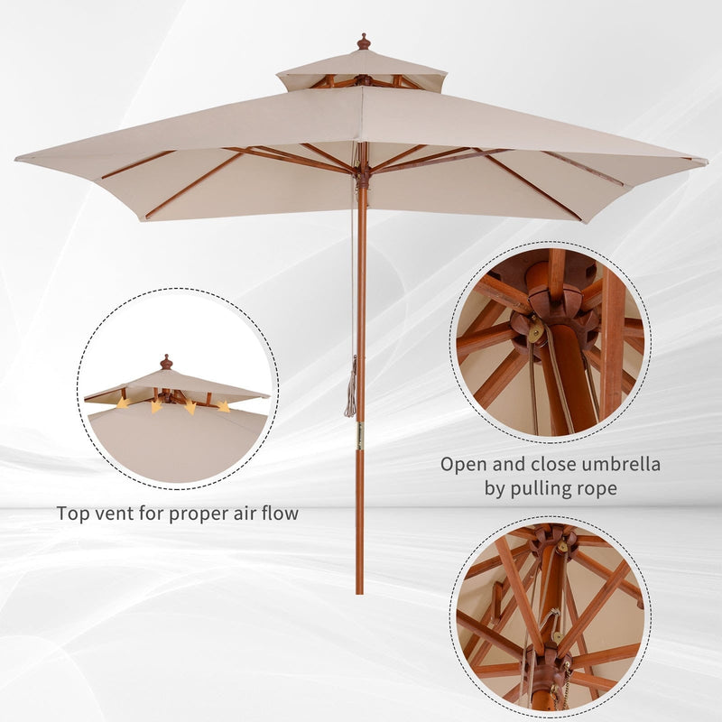 Pagoda Style Large Patio Parasol Outsunny