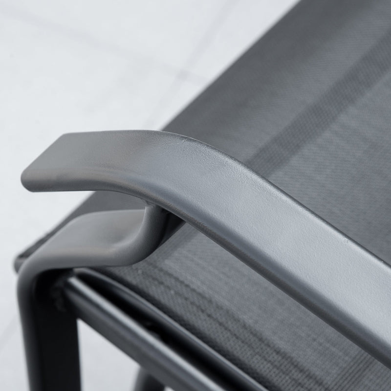 Bistro Set With Glider Chairs, Black