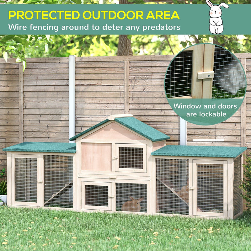 Deluxe Outdoor Rabbit Hutch with Ladder & Run