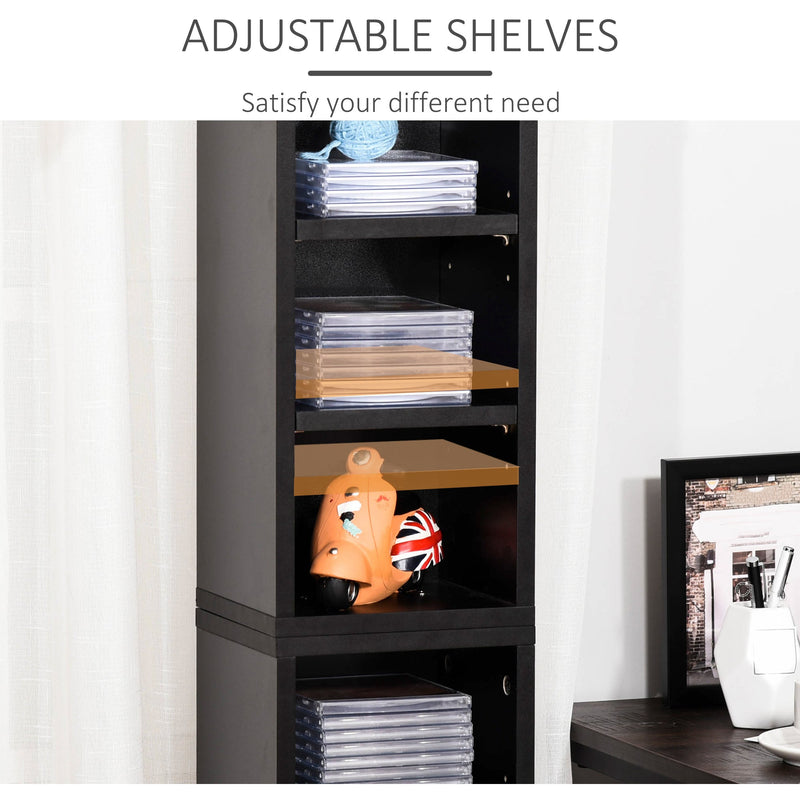 CD/DVD Display Shelf, Black, 204 Set (Set of 2)