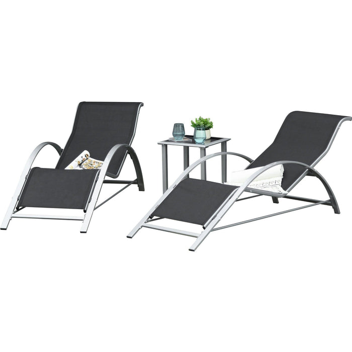 3-Piece Sun Loungers With Table