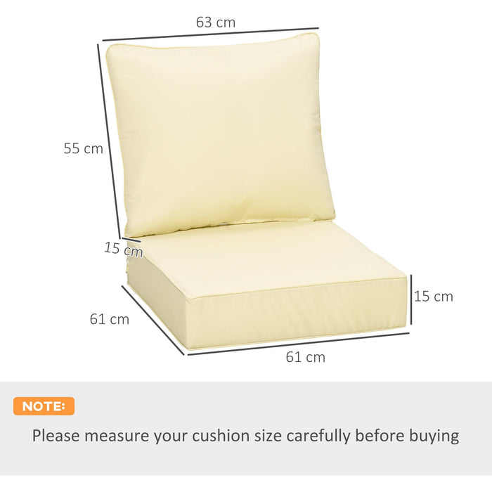 Thick Chair Cushions Outdoor - Cream