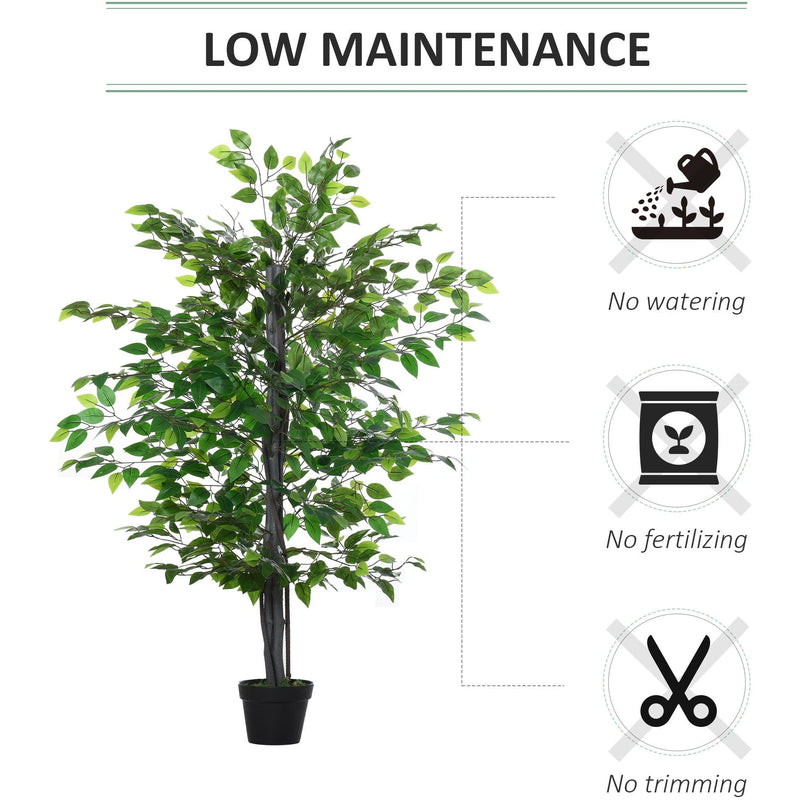 145cm Artificial Banyan Plant, Cement Pot, Indoor/Outdoor