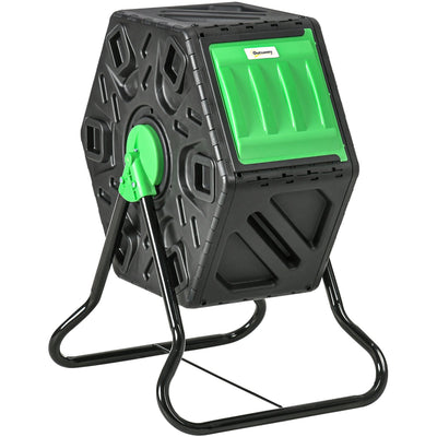65L Rotating Garden Compost Bin, Steel Legs Outsunny