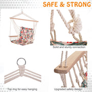 Outdoor Hanging Hammock Chair, Thick Rope, Multicoloured Outsunny