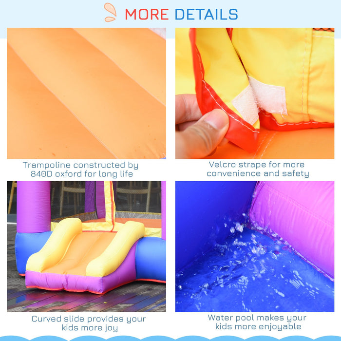 Kids Bouncy Castle With Pool and Slide, Age 3-12 Years