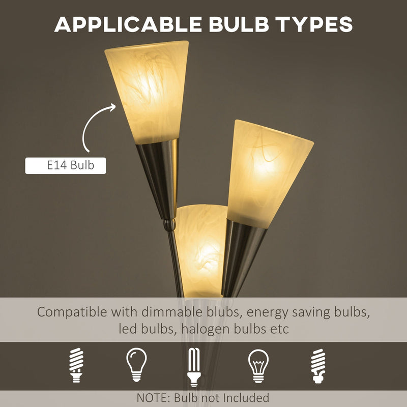 Silver 3-Light Upright Floor Lamp