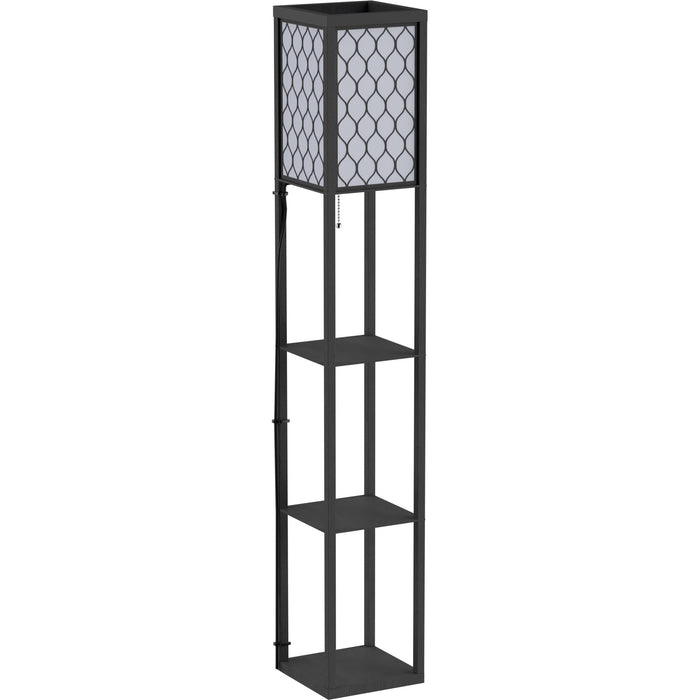 Floor Lamp With Shelves, Black