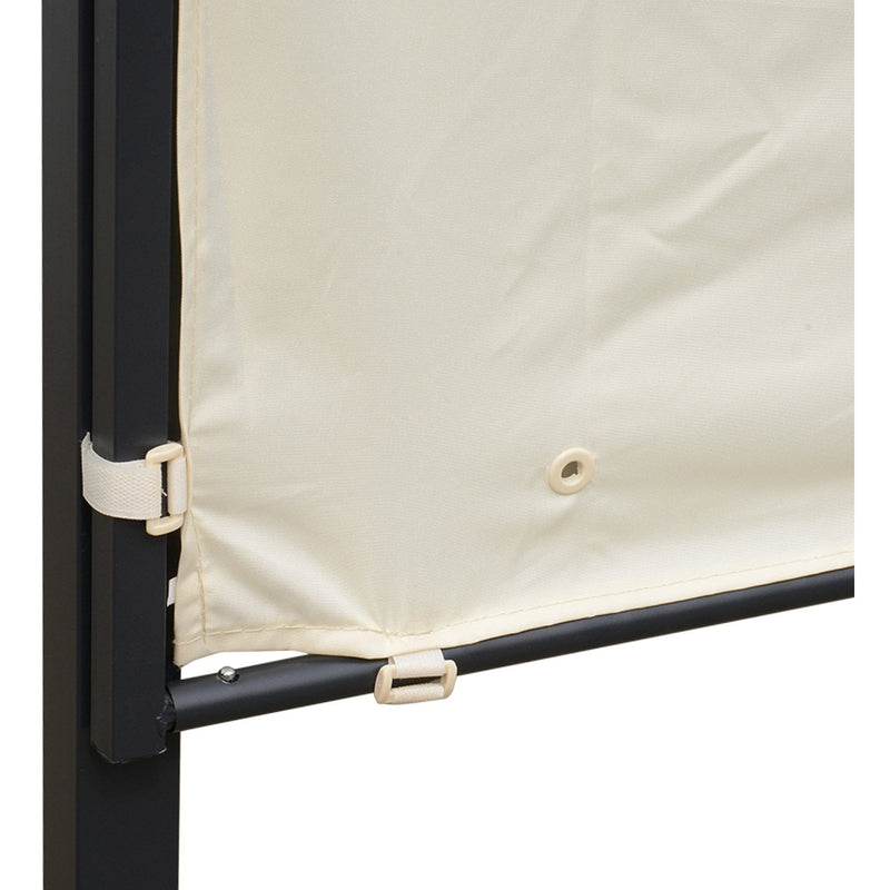 Wall Mounted Gazebo With Extended Shade, 3x2.5m, Cream