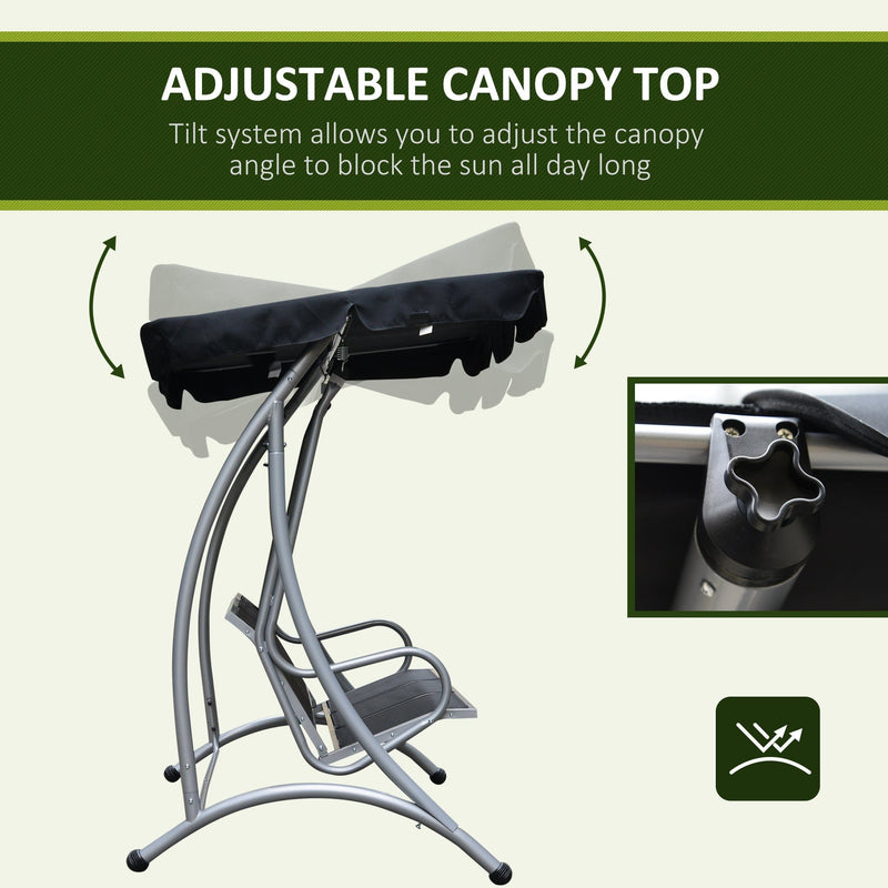 Deluxe 3 Seater Garden Swing Chair with Adjustable Canopy Outsunny
