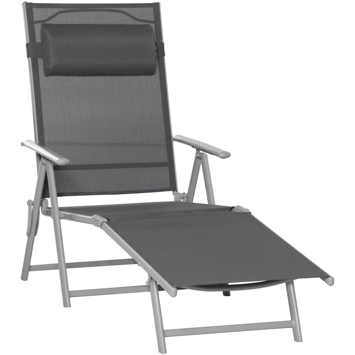 Folding Sun Lounger With Pillow